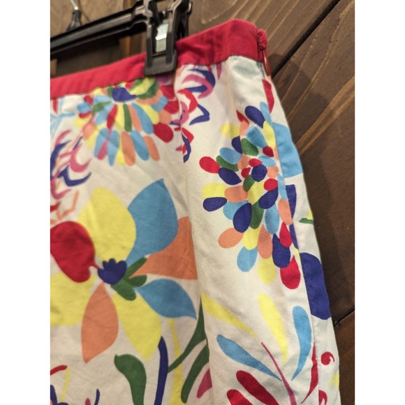 Boden Skirt Bright Multicolor Floral Lined A-Line Size 6 Side Zip Artsy - Picture 2 of 11